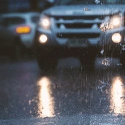 Cars in the rain